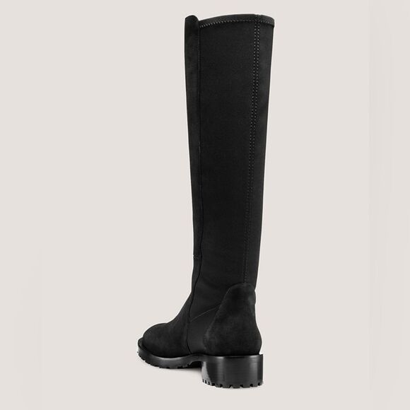 NEW STUART WEITZMAN 5050 KNEE-HIGH LUG BOOT in black suede - Picture 5 of 11